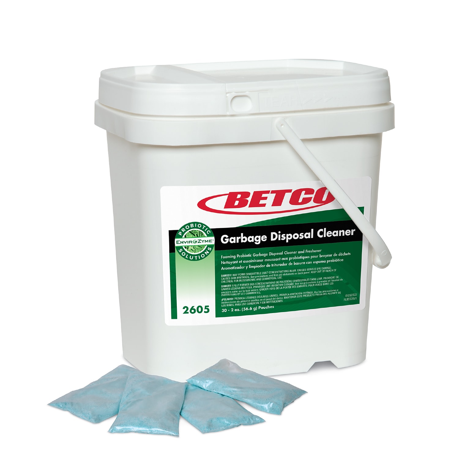 Betco Probiotic Garbage Disposal Cleaner, Fruity Scent, 2 oz Packet, 30/Carton (BET2605P5700)