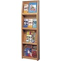 Wooden Mallet Divided Oak Literature Display; Up to 12 Pockets, Vertical