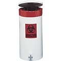 The Defender® Steel Step-On Waste Can; Round, 5 Gallon, Galvanized Liner