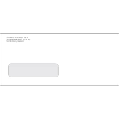 2003, 2004, 2006, 2012 ADA Dental Window Claim Envelopes; Left Window, Gummed, Personalized, 500/Box