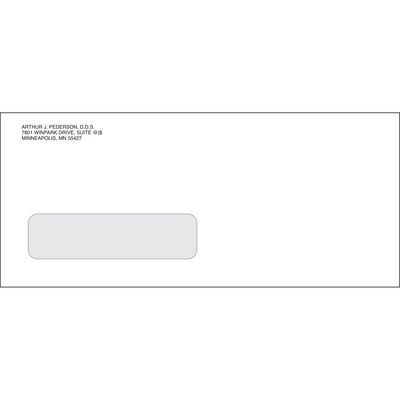 2003, 2004, 2006, 2012 ADA Dental Window Claim Envelopes; Left Window, Gummed, Personalized, 500/Box