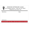 Imprinted Veterinary Dispensing Medical Labels; For Veterinary Use, Red, 2-3/4x1-3/4, 1000 Labels