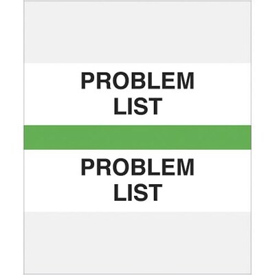 Lt. Green Chart Divider Tabs; Problem List