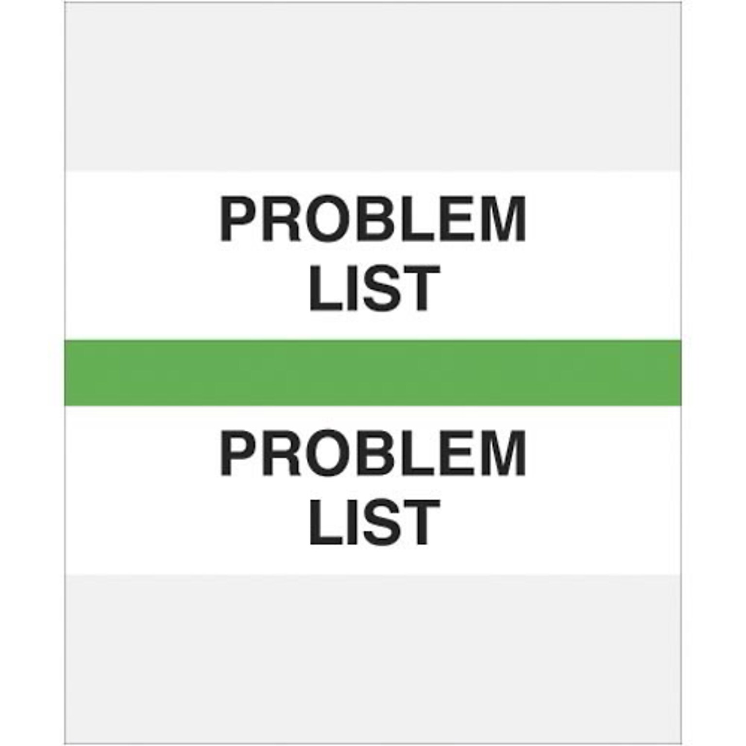 Medical Arts Press® Standard Preprinted Chart Divider Tabs; Problem List, Light Green