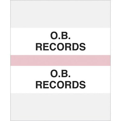 Medical Arts Press® Standard Preprinted Chart Divider Tabs; O.B. Records, Pink