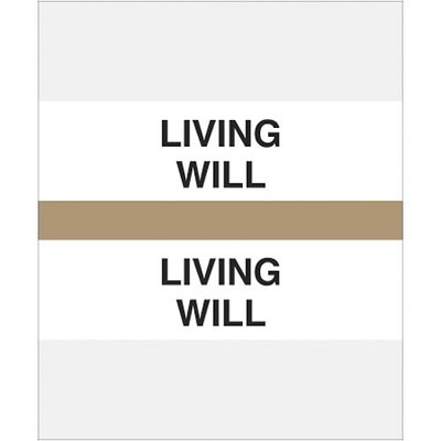 Medical Arts Press® Standard Preprinted Chart Divider Tabs; Living Will, Tan