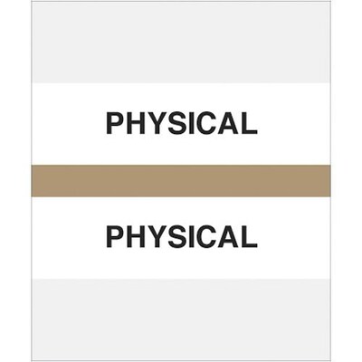 Tan Preprinted Chart Divider Tabs; Physical