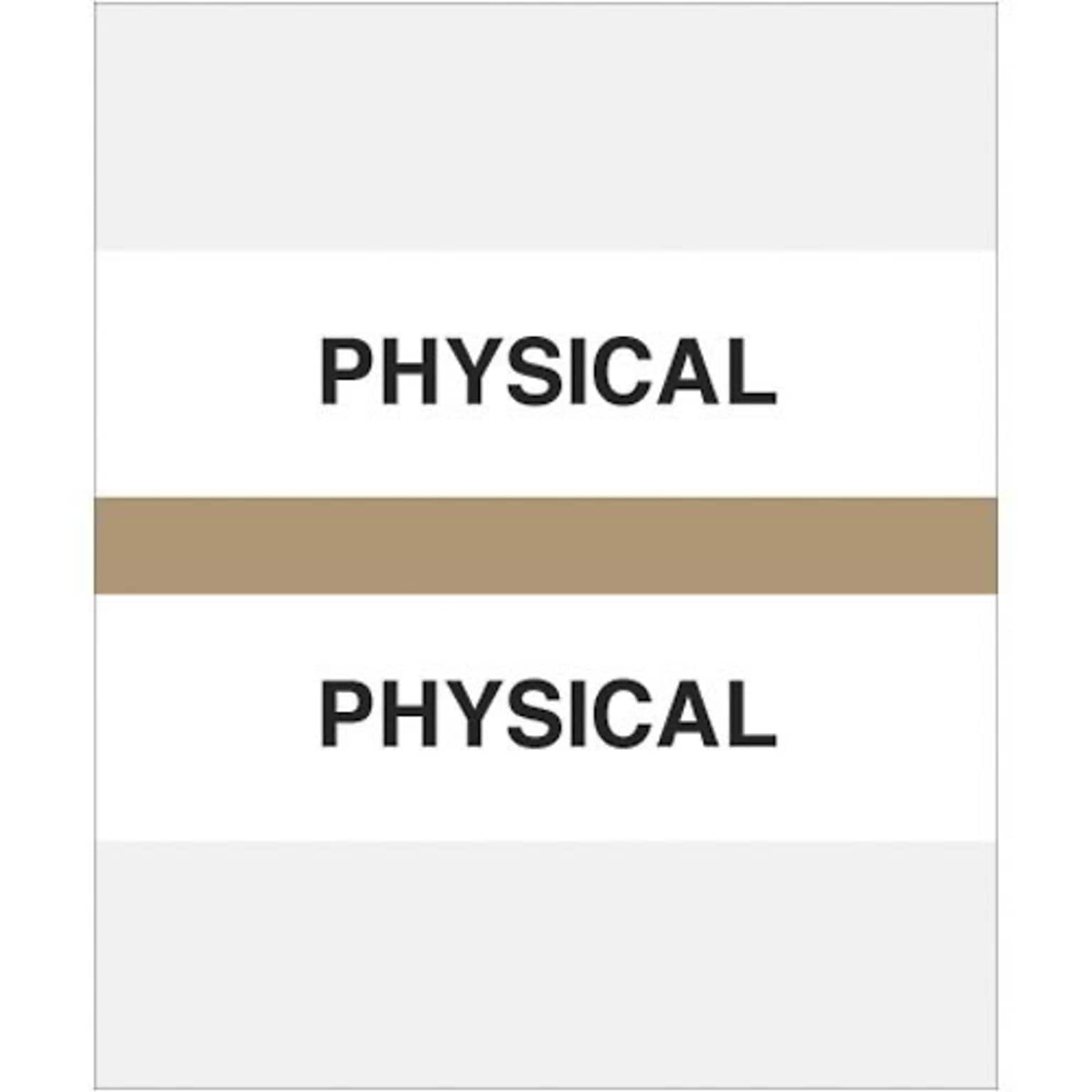 Medical Arts Press® Standard Preprinted Chart Divider Tabs; Physical, Tan
