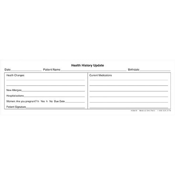 Medical Arts Press® Health History Update Label