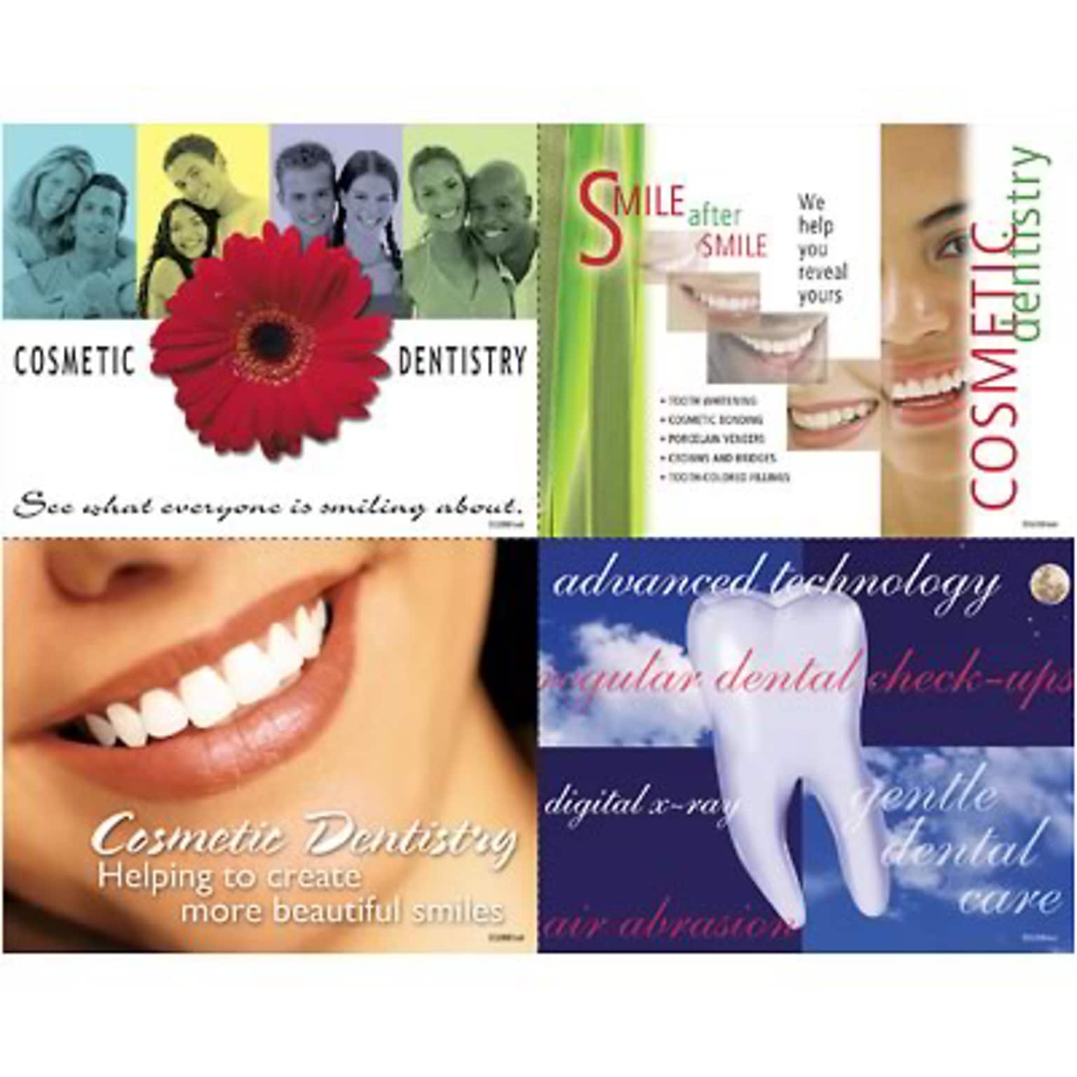 Medical Arts Press® Dental Assorted Postcards; for Laser Printer; Cosmetic Red Flower, 100/Pk