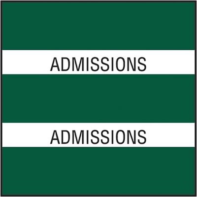 Medical Arts Press® Large Chart Divider Tabs; Admissions, Dk. Green