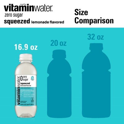 Vitaminwater Zero Sugar Squeezed Lemonade Enhanced Water, 16.9 oz., 24/Carton (00786162003508)