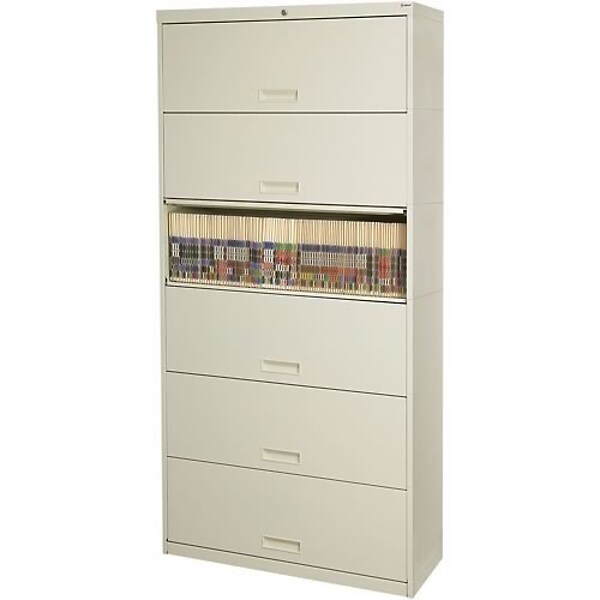 Office Black and Light Gray Lateral File Cabinet with Drawers and Shel