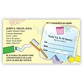 Medical Arts Press® Dual-Imprint Peel-Off Sticker Appointment Cards; Toothbrushes and Toothpaste