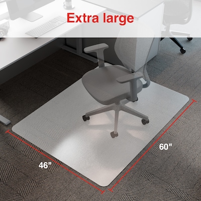 Quill Brand® Chairmat, For Flat-Pile Carpets, No Lip, Rectangular, 46" x 60"