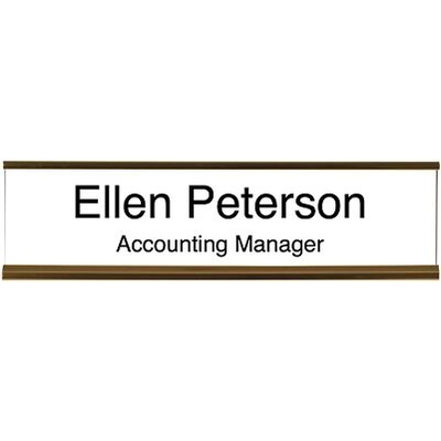 Gold Aluminum Desk Sign