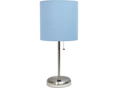 Creekwood Home Oslo LED Table Lamp, Brushed Steel/Blue (CWT-2012-BL)