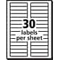 Avery EcoFriendly Laser/Inkjet File Folder Labels, 2/3" x 3 7/16", White, 30 Labels/Sheet, 50 Sheets/Box (45366)