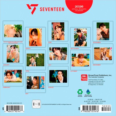 2026 BrownTrout Seventeen 7 x 7 Monthly Wall Calendar (9798330701476)