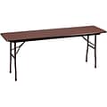 Correll® 18D x 72L Heavy Duty Folding Table; Walnut High Pressure Laminate Top