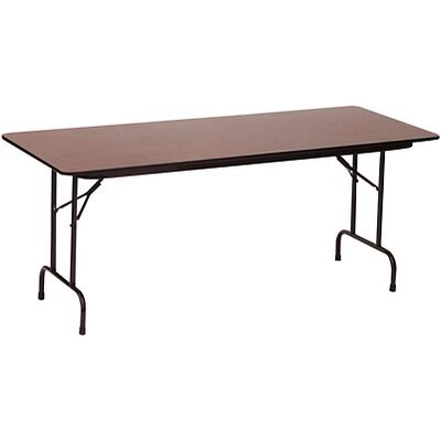 Correll® 36"D x 72"L Heavy Duty Folding Table; Walnut High Pressure Laminate Top