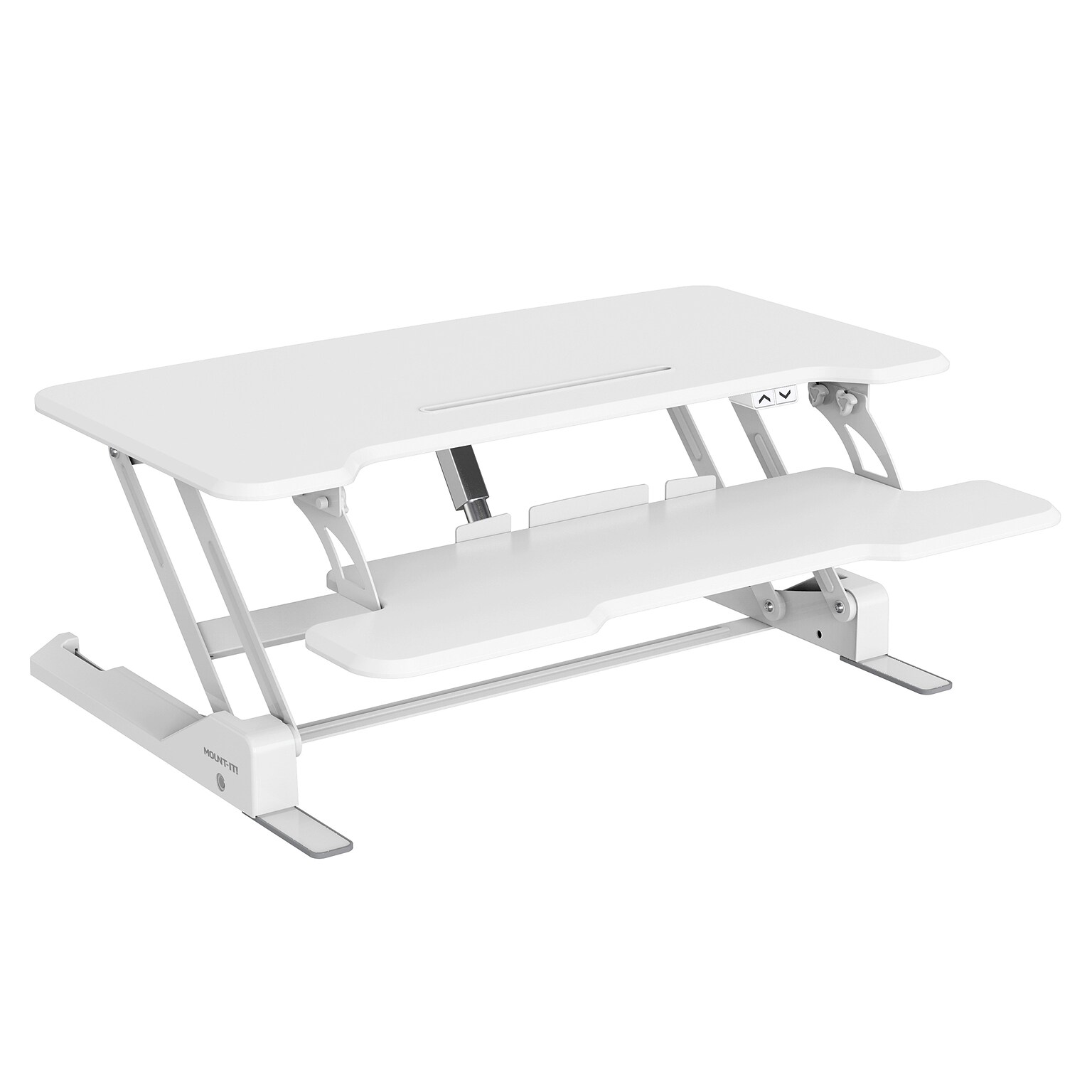 Mount-It! 38W Electric Rectangular Adjustable Standing Desk Converter, White (MI-8012)