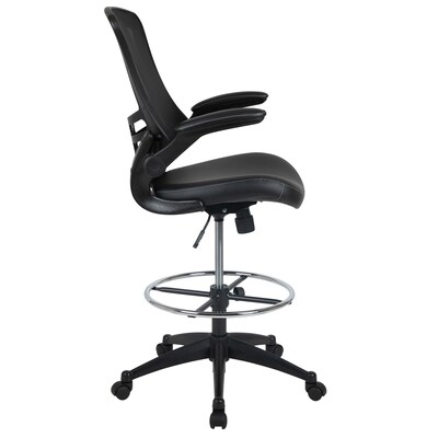 Flash Furniture Mesh Ergonomic Drafting Chair with Adjustable Foot Ring and Lumbar Support, Black (BLX5MDBKLEA)