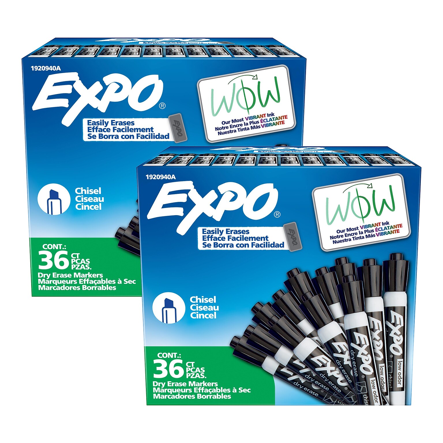 Expo Dry Erase Markers, Chisel Tip, Black, 72/Pack (1920940)