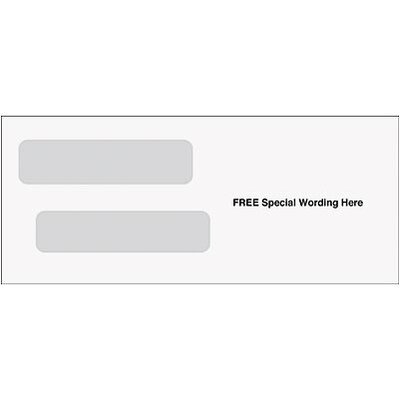 Double Window Security Check Envelopes for Microsoft® Money Software; 8-5/8x3-5/8, Gummed, 1000/Box