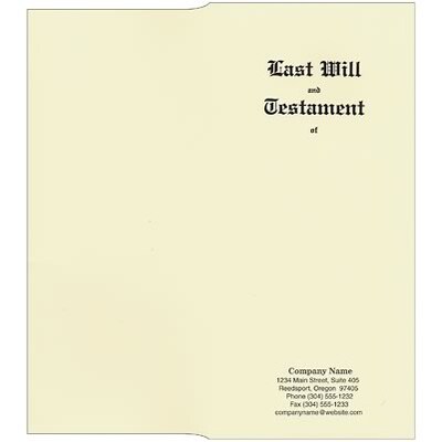 Personalized Testamentary Envelope; Last Will & Testament, Ivory