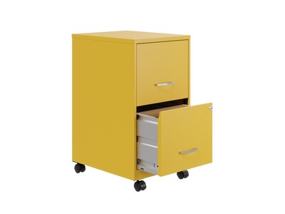 Space Solutions SOHO Smart File 2-Drawer Mobile Vertical File Cabinet, Letter Size, Lockable, Goldfinch (25276)