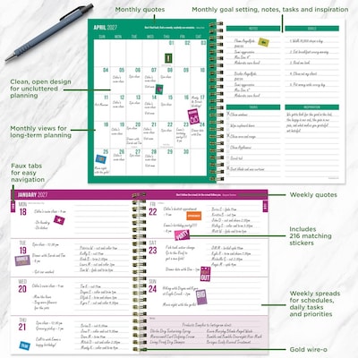 2027 TF Publishing Lilac Leopard 6.5" x 8"  Weekly & Monthly Standard Planner, Paperboard Cover, Multicolored (27-9210)