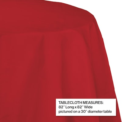 Creative Converting Touch of Color Octy Round Tablecloth, Classic Red, 12/Pack (923548)