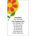Full-Color Business Card; Ecological, Flower with Green Background, 100 lb. Bright White