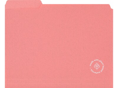U Brands U-Eco File Folder, 1/3-Cut Tab, Letter Size, Assorted Colors, 24/Pack (6597U01-12)