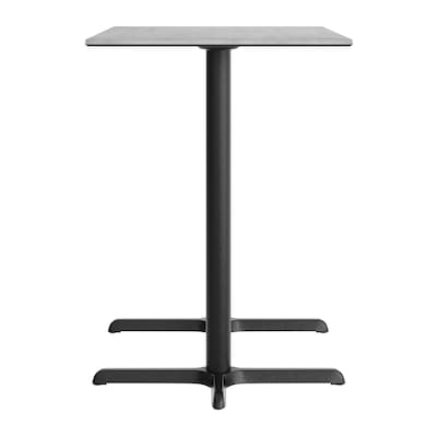 Flash Furniture Acadia Wooden Dining Table, 30"D x 48"W, Gray Faux Concrete/Black Base (ST3048CGT2230B)