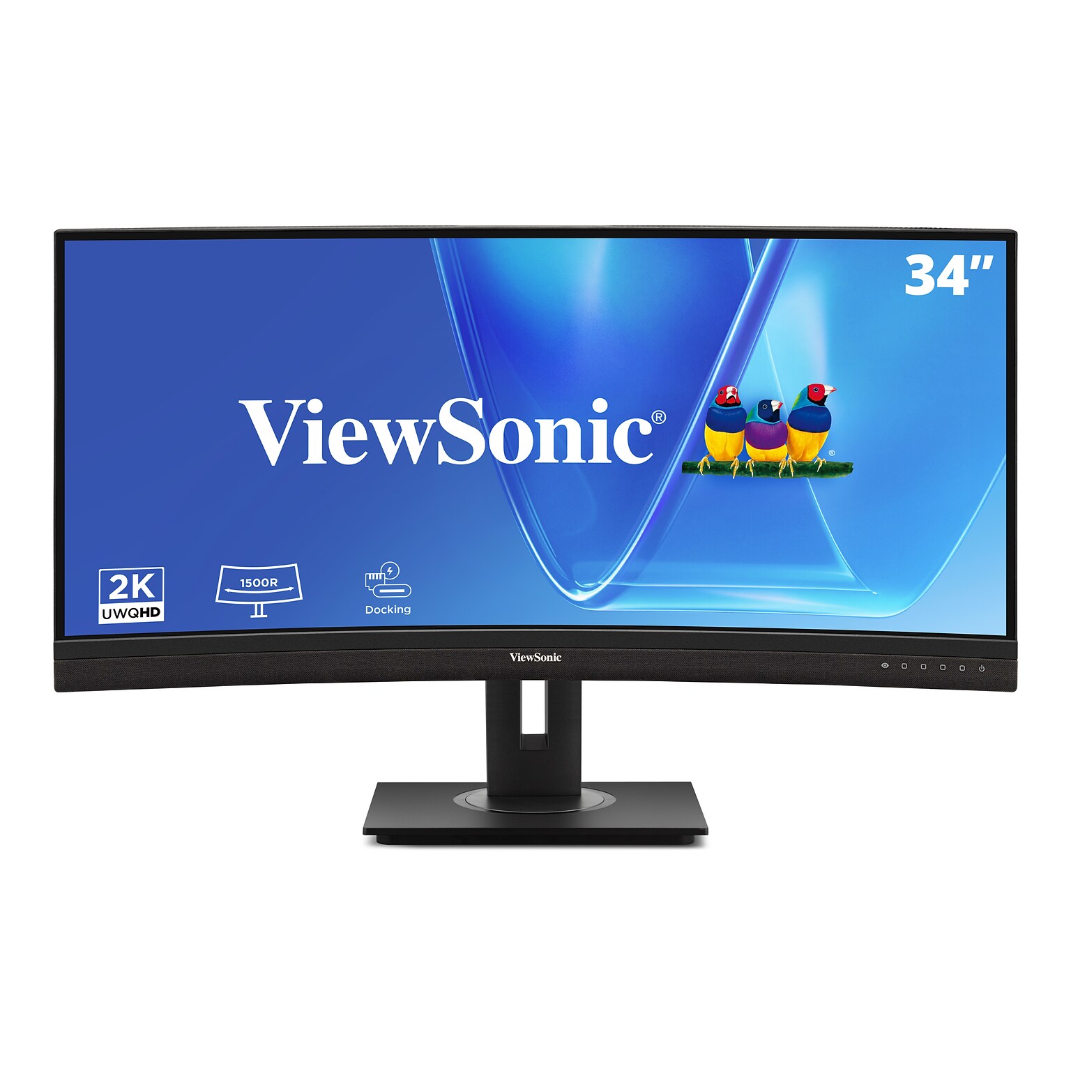 ViewSonic 34 Curved 4K UWQHD 100Hz LCD Monitor, Height Adjustable, Docking Station, Black (VG3456CA)