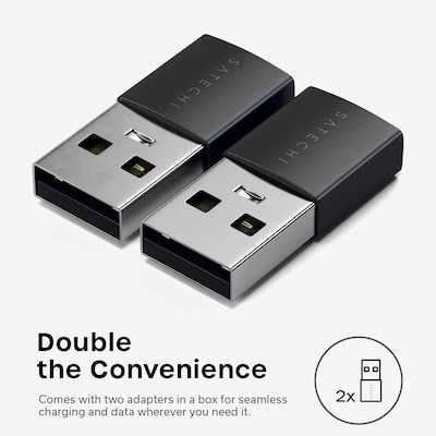 Satechi USB-A to USB-C Adapter, Space Black, 2/Pack (ST-A2TAUCC)