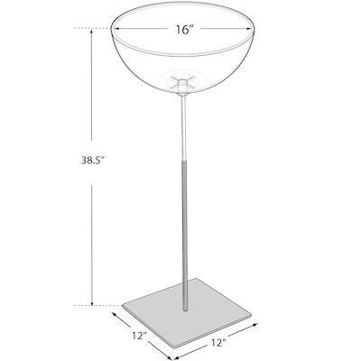 Azar 16" Bowl Floor Display, Silver/Clear (700976)