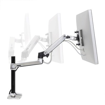 Ergotron® LX Series LCD Arm, 11 1/4 x 7 1/4 x 31 3/4, Polished Aluminum/Black (45295026)