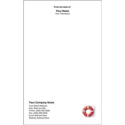 Custom Printed Medical Arts Press® Full-Color Memo Pads; Insurance Designs, Life Raft