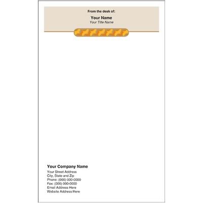 Custom Printed Medical Arts Press® Full-Color Memo Pads; Abstract Designs, Brown with Orange