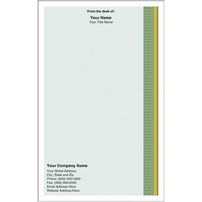 Custom Printed Medical Arts Press® Full-Color Memo Pads; Patterned Design, Stripes with Dots