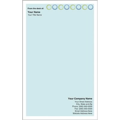 Custom Printed Medical Arts Press® Full-Clr Memo Pads; Shape Designs, Circles with Blue Background