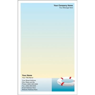 Custom Printed Medical Arts Press® Full-Color Memo Pads; Insurance Designs, Life Raft in Ocean