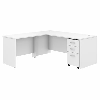 Bush Business Furniture Studio C 72"W L Shaped Desk with Mobile File Cabinet and Return, White (STC007WH)