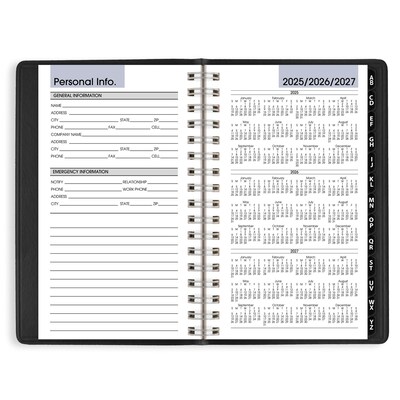 2026 AT-A-GLANCE DayMinder 3.5" x 6" Weekly Appointment Book Planner, Faux Leather Cover, Black (G250-00-26)