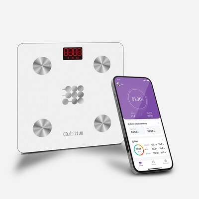 Cubitt Smart Bluetooth BMI Body Composition Bathroom Scale,, Snow White (CT-SCALE7)