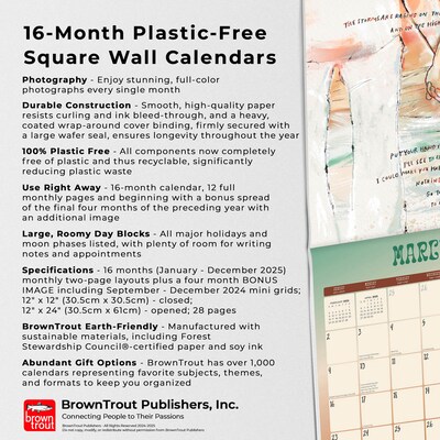 2025 BrownTrout Time Out of Mind Lyrics Written by Bob Dylan  12" x 12" Monthly Square Wall Calendar (9781975483227)
