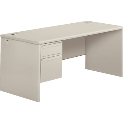 L Workstation Left Pedestal Desk; Grey/Grey; Order Right Return